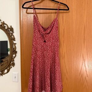 SHEIN Red and white Floral Dress